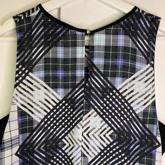 Sheike sleeveless sheer chequered career workwear blouse size 14 - Picture 5 of 12